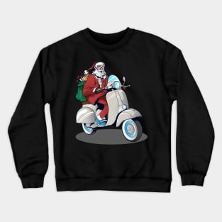 santa drive scooter Crewneck Sweatshirt